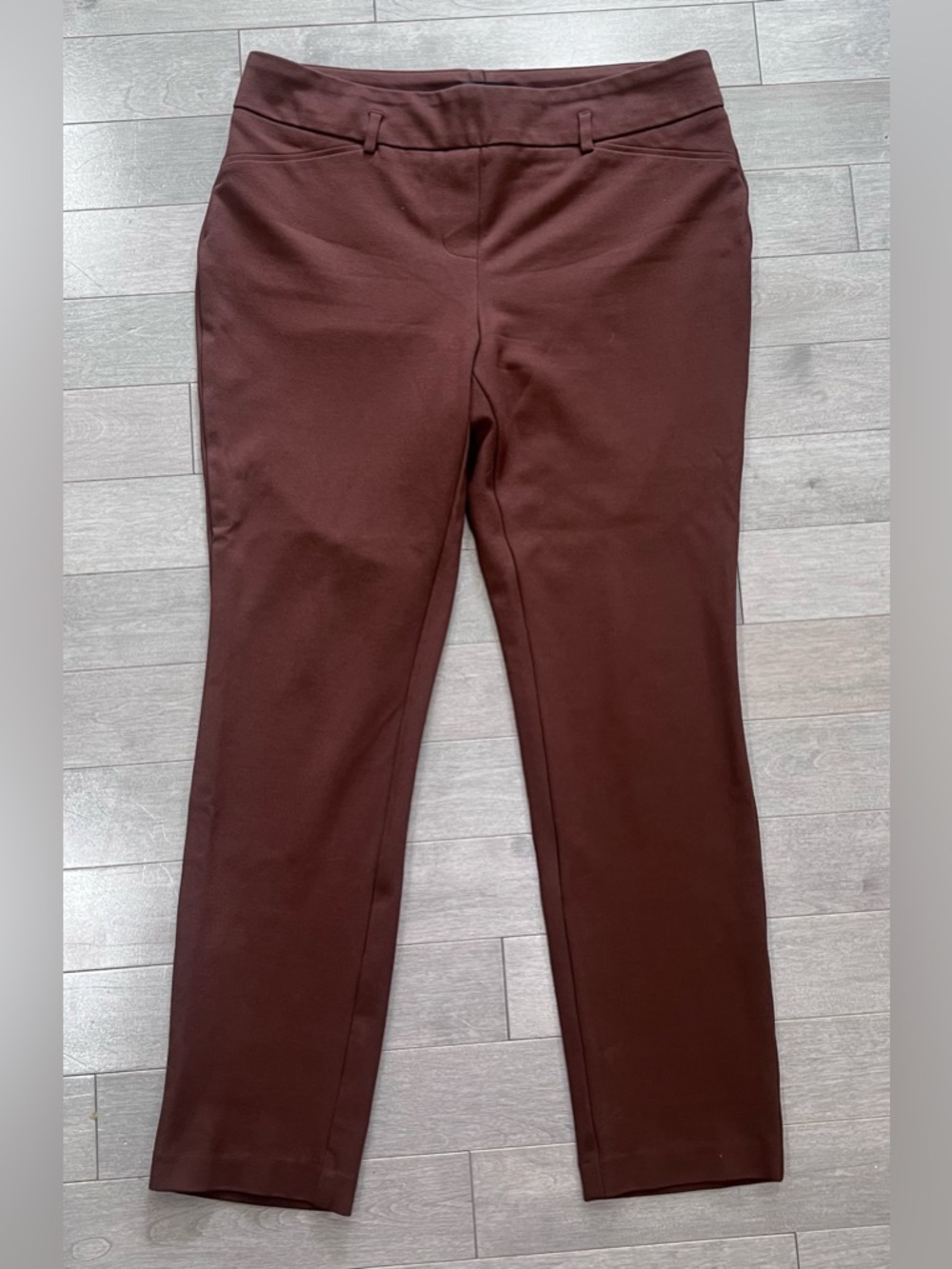 Maison d’Amélie Paris Brown Straight Leg Trousers Sz L Office Siren